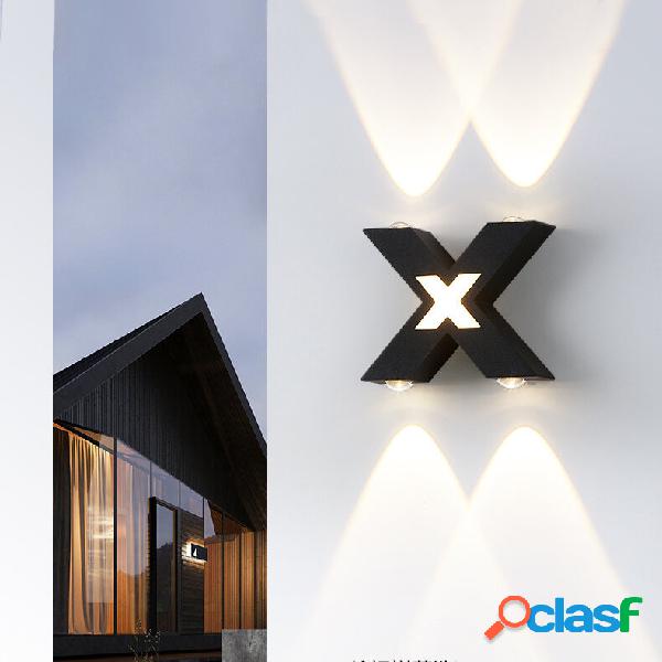 Simple X Shape LED Lampada da parete per esterno
