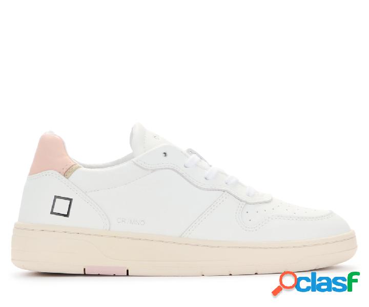 Sneaker D.A.T.E. Court bianca e rosa