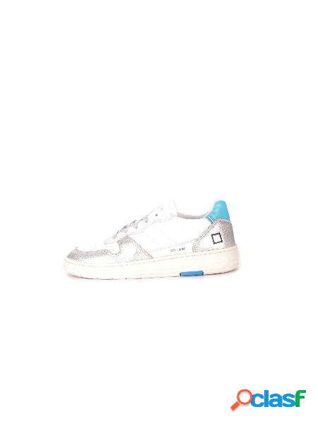 Sneakers Donna D.A.T.E. White silver Court 2.0 laminated