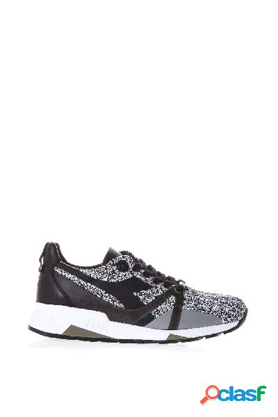 Sneakers diadora heritage nera e bianca in nylon