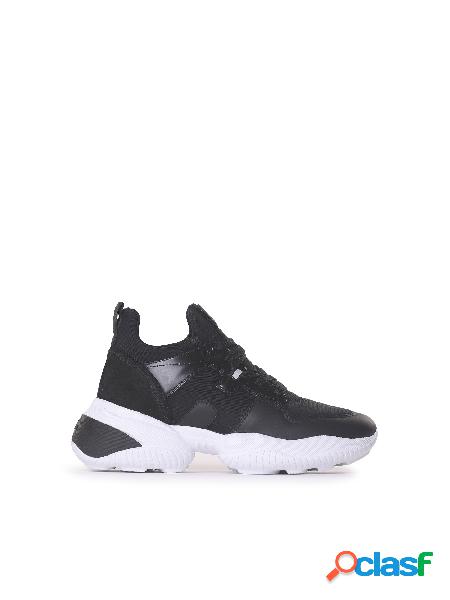 Sneakers interaction in pelle e tessuto scuba