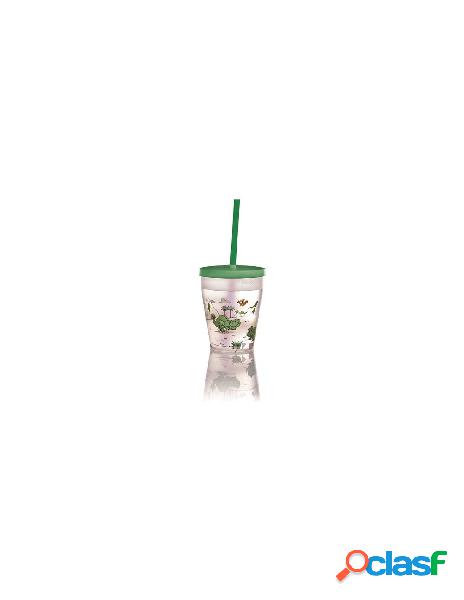 Snips - bicchiere con cannuccia snips 000852 dino verde