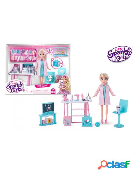 Sparkle girlz - sparkle girlz doll con clinica cuccioli