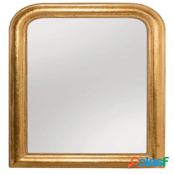 Specchiera ad arco in legno di abete color oro stile shabby