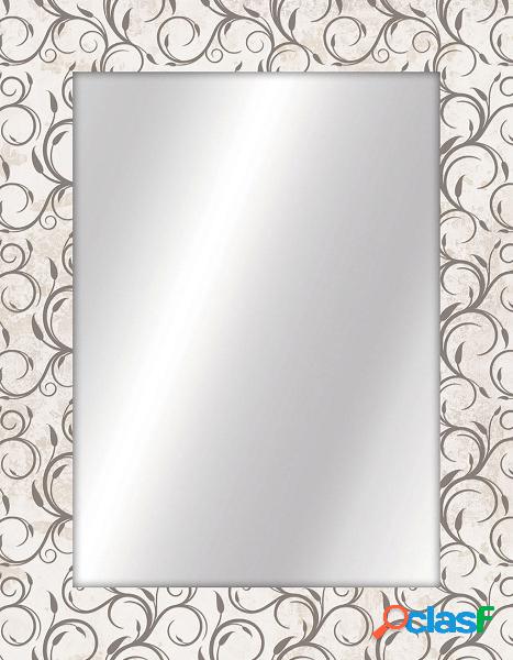 Specchio da bagno in legno design moderno floreale cm 70x90