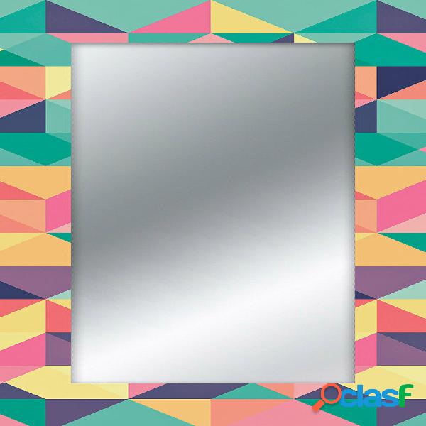 Specchio da parete moderno in legno ovale floreale bianco e