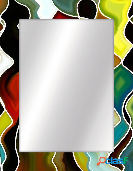 Specchio rettangolare da parete in legno moderno cm 70x90