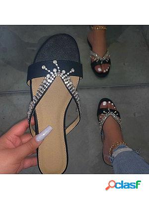 Summer Fashion Rhinestone Flat Sandals