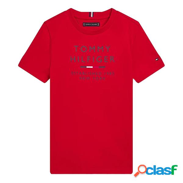 T-shirt Tommy Hilfiger Logo Junior (Colore: deep crimson,