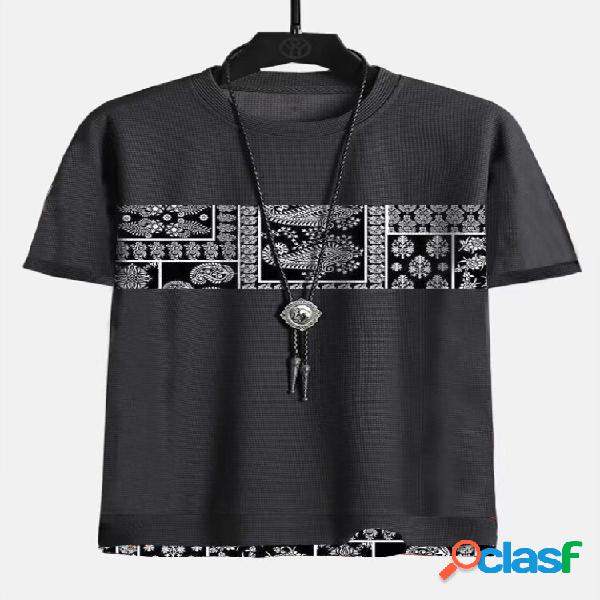 T-shirt a maniche corte da uomo con stampa paisley