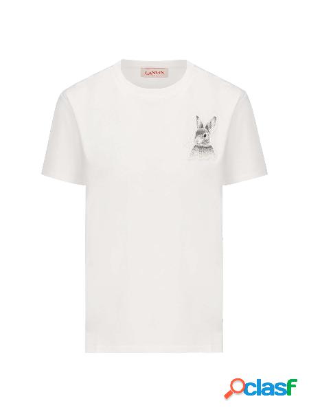 T-shirt classica stampata in maglia merlata