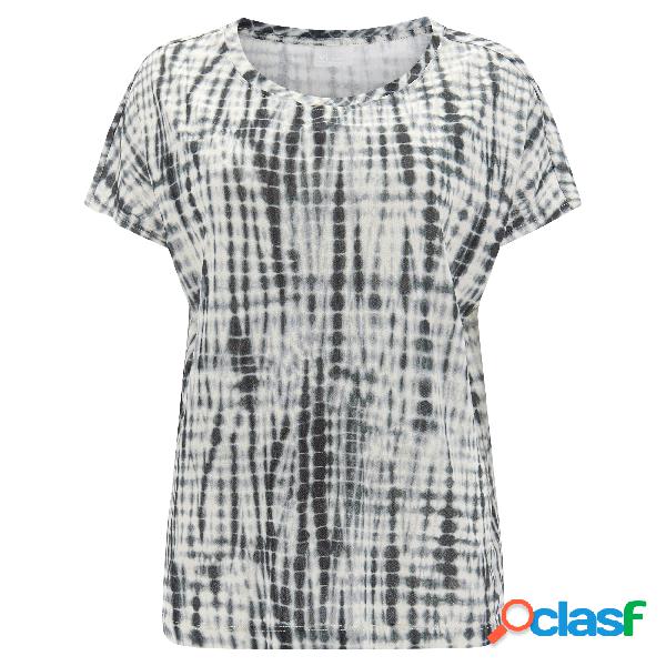 T-shirt comfort in jersey modal con fantasia all over