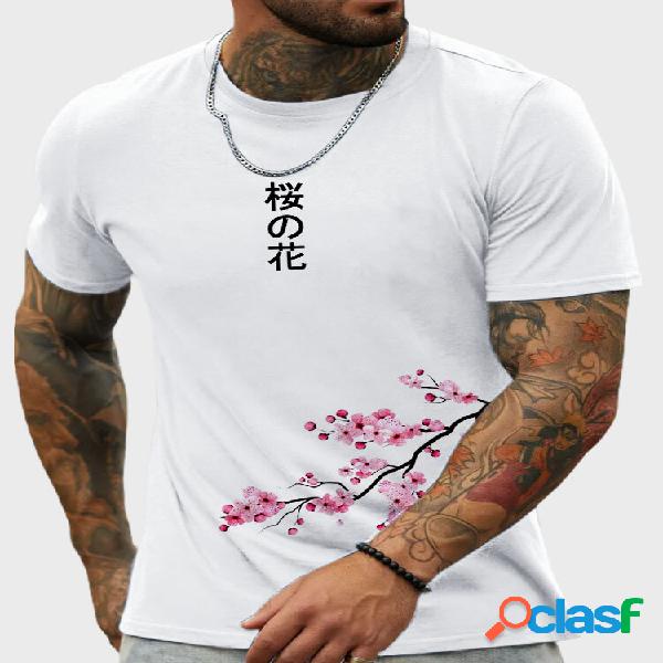 T-shirt da uomo a maniche corte in maglia con stampa