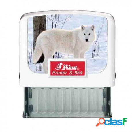 TIMBRO New Printer Line 58x22mm-6righe 854 BIANCO LUPO Shiny