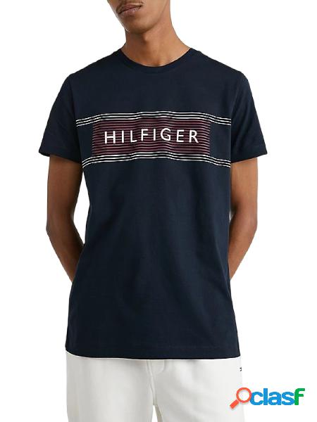 TOMMY HILFIGER T-shirt slim fit a manica corta con logo Blu