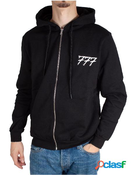 TRIPLOSETTE Felpa con zip e cappuccio Nero