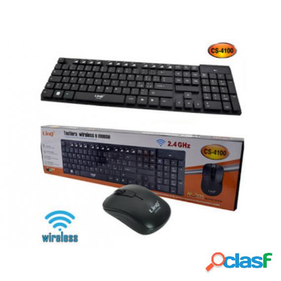Tastiera E Mouse Wireless Linq Cs-4100 Tastiera Nera Tasti