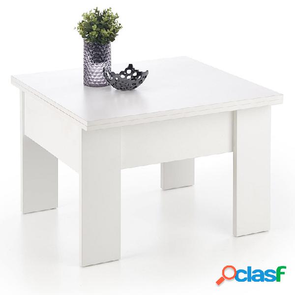 Tavolino da salotto allungabile 160x80cm bianco Elias