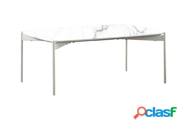 Tavolino da salotto piano in ceramica marmo calacatta cm
