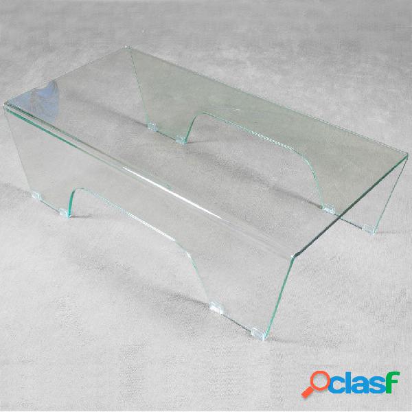 Tavolino design moderno basso in vetro trasparente cm
