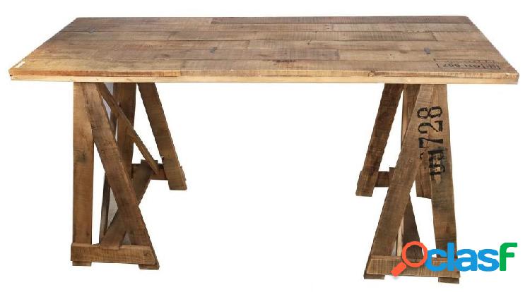 Tavolo contract stile industriale in legno cm 150x60x77h