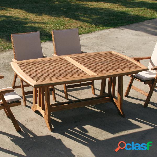 Tavolo da esterno da pranzo allungabile in legno teak cm