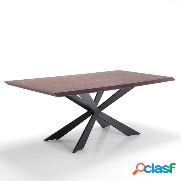 Tavolo da salotto design moderno base in metallo scuro piano