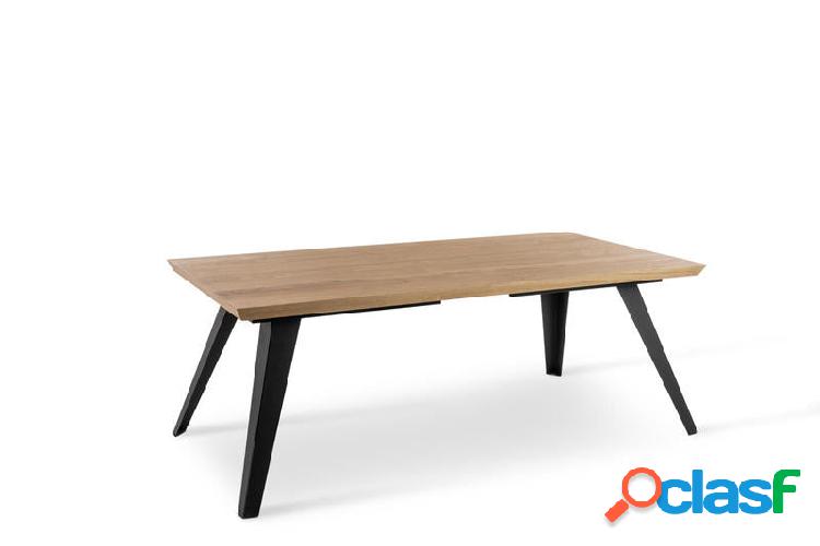 Tavolo fisso da pranzo piano in legno gambe in metallo cm