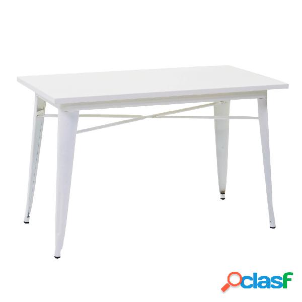 Tavolo fisso industrial in ferro colore bianco cm 120x60x76h