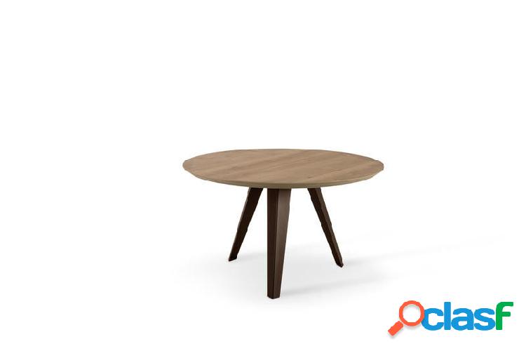 Tavolo tondo fisso piano in legno gambe in metallo colore