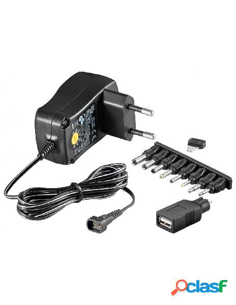 Techly - alimentatore regolabile 600 mah ac/dc stabilizzaton