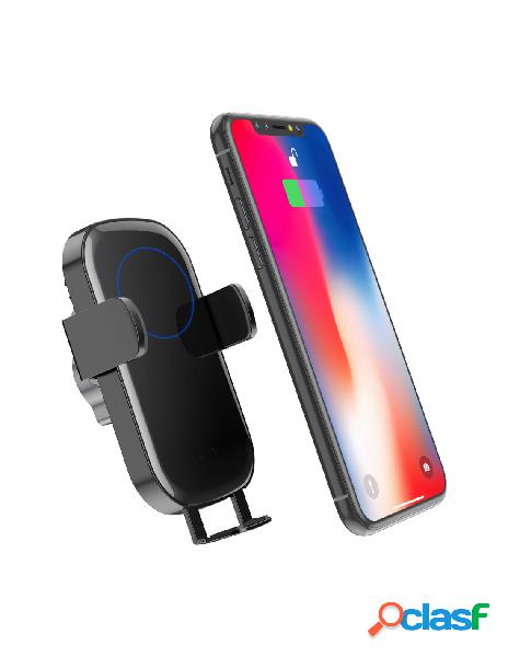 Techly - caricabatterie qi wireless auto regolazione