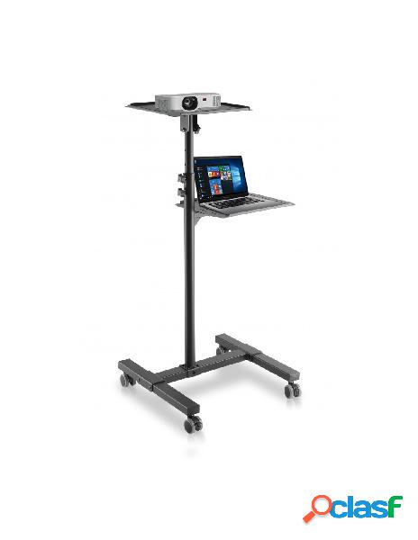 Techly - carrello per proiettore notebook regolabile con