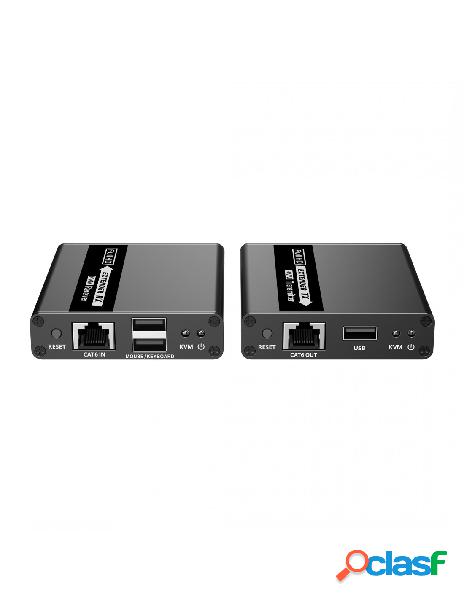 Techly - hdmi kvm extender su cavo di rete 1080p@60hz 70m
