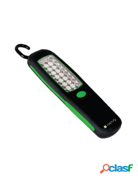 Techly - lampada 24 led con gancio e magnete