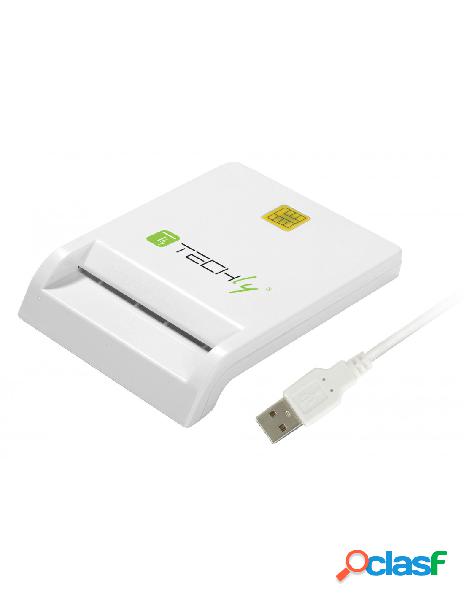 Techly - lettore/scrittore di smart card usb 2.0 compatto