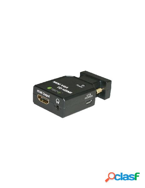Techly - mini convertitore da vga e audio a hdmi