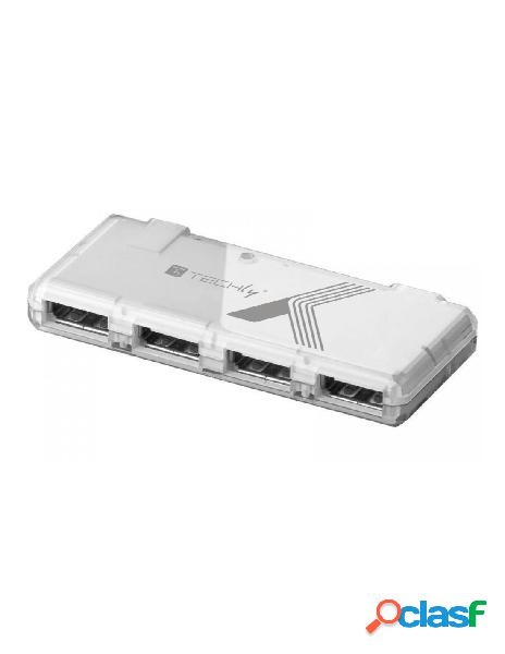 Techly - mini hub usb hi speed 4 porte bianco