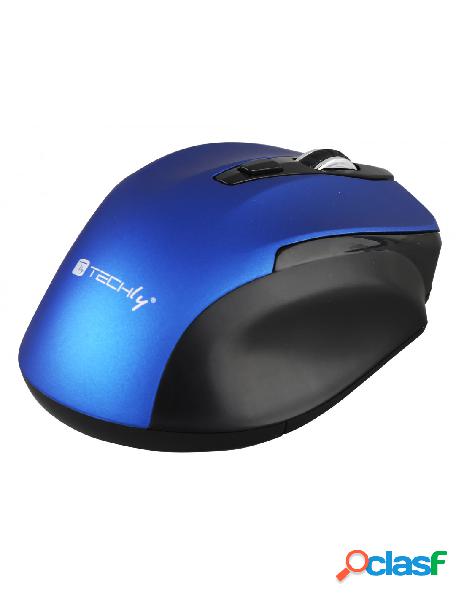 Techly - mouse ottico wireless 1600dpi blister blu
