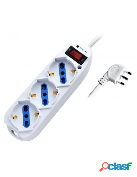Techly - multipresa 3 posti italiana bipasso / schuko con