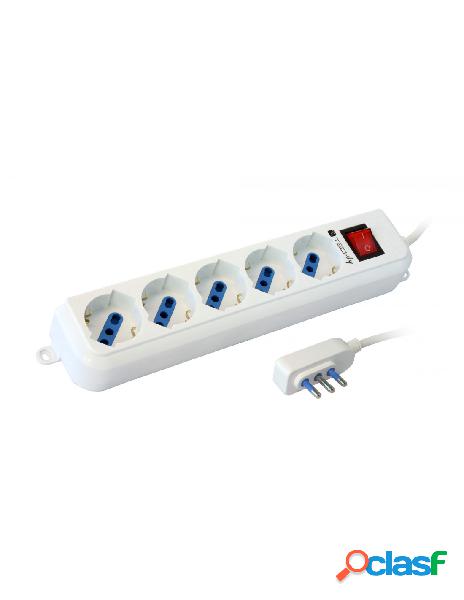 Techly - multipresa 5 posti italiana bipasso / schuko spina