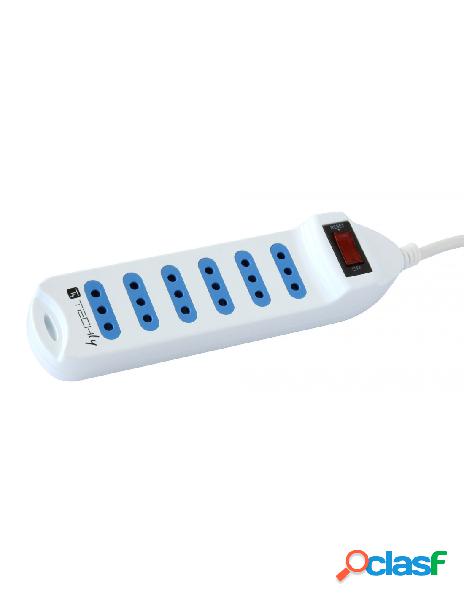 Techly - multipresa 6 posti italiana 10a con interruttore