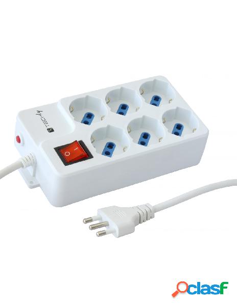 Techly - multipresa 6 posti italiana bipasso / schuko