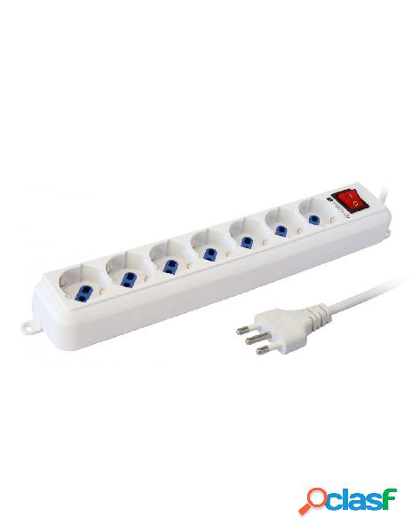 Techly - multipresa 7 posti italiana bipasso / schuko cavo