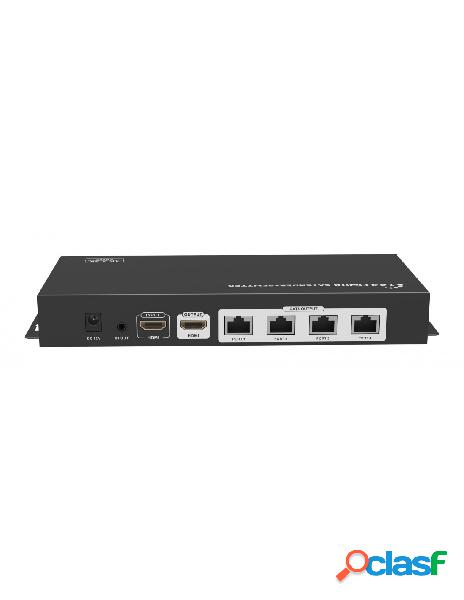 Techly np - 1x4 hdmi extender splitter su cat6/6a/7 60m