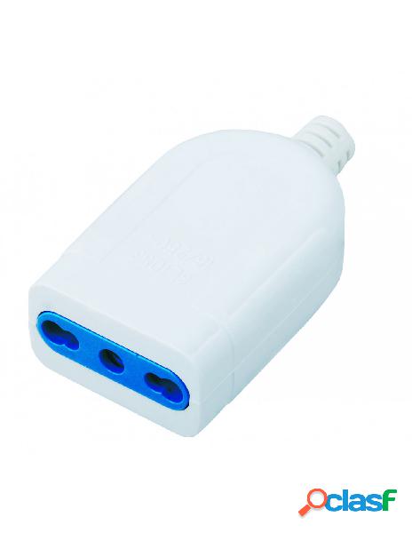 Techly - presa 2p+t 16a bipasso bianco