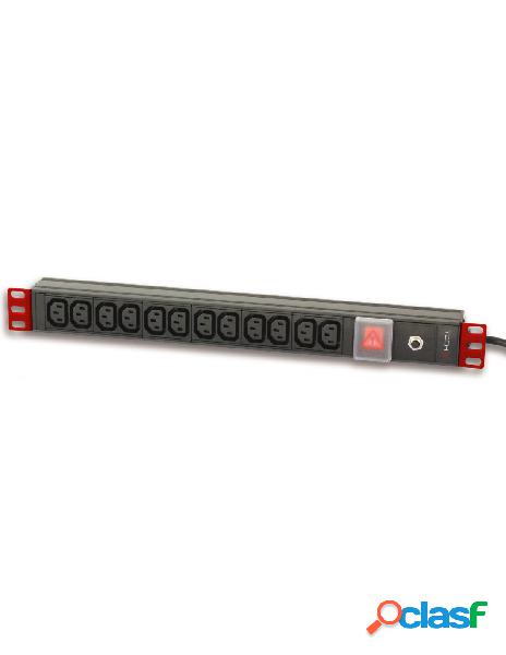 Techly professional - multipresa 12 posti vde da rack 19 con