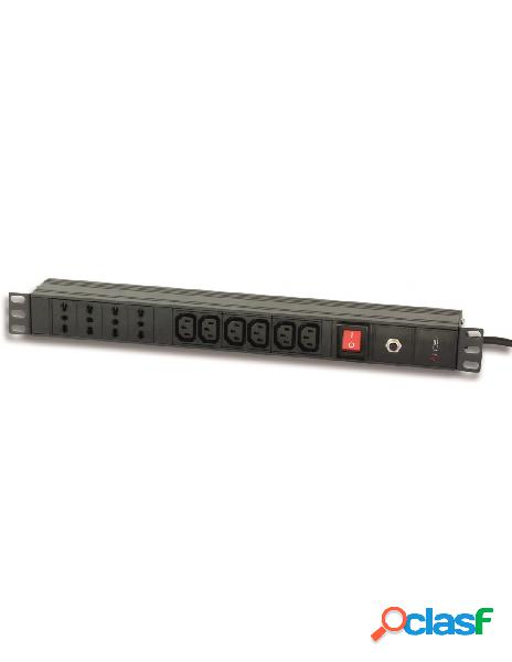 Techly professional - multipresa 4 it + 6 vde da rack 19 con