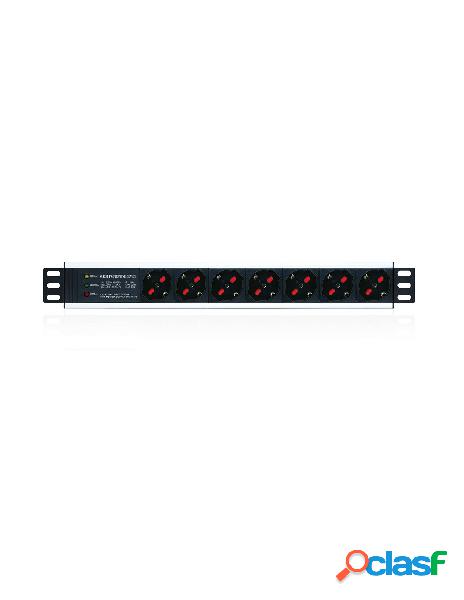 Techly professional - multipresa 7 posti da rack 19 con