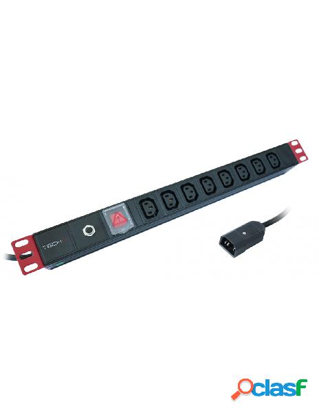 Techly professional - multipresa 8 posti c13 da rack 19 con